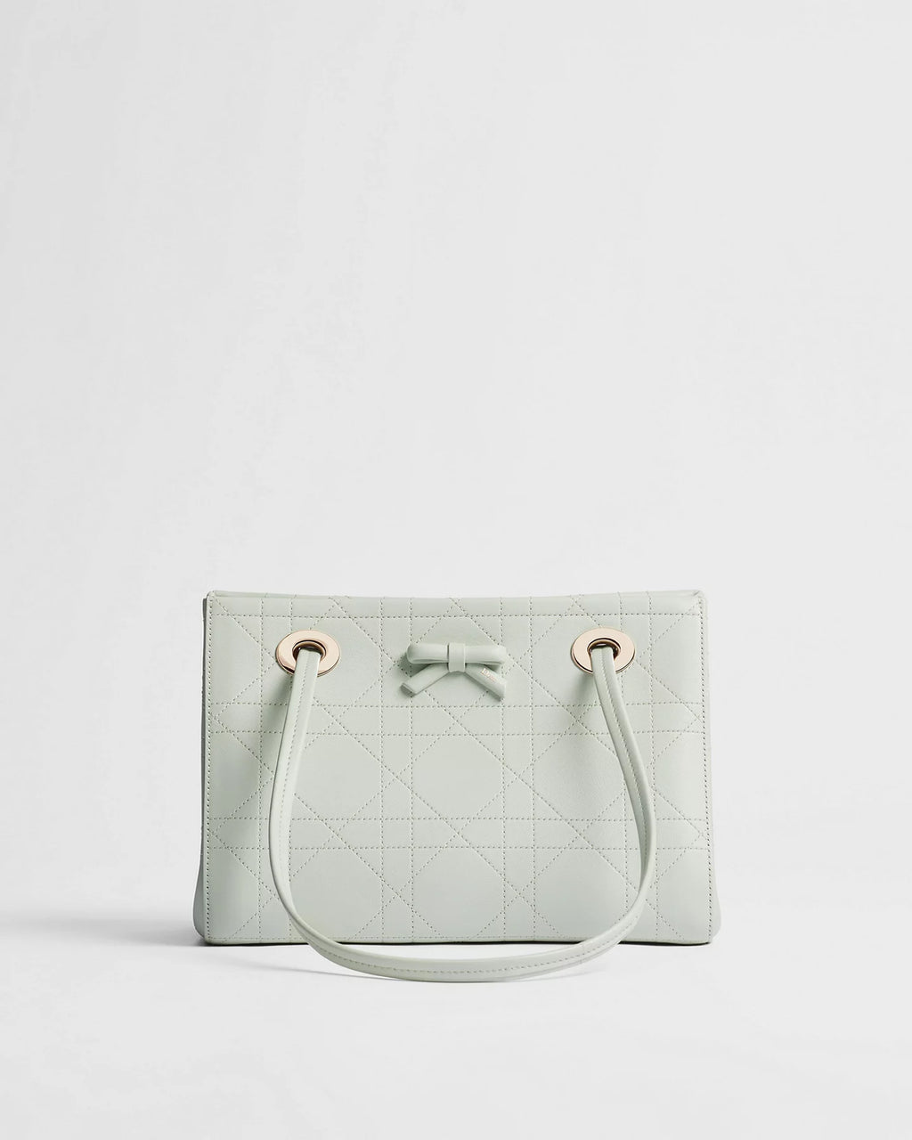 Dior Qixi Small Dior Promenade Shopping Bag Soupir Green Smooth Cannage Calfskin