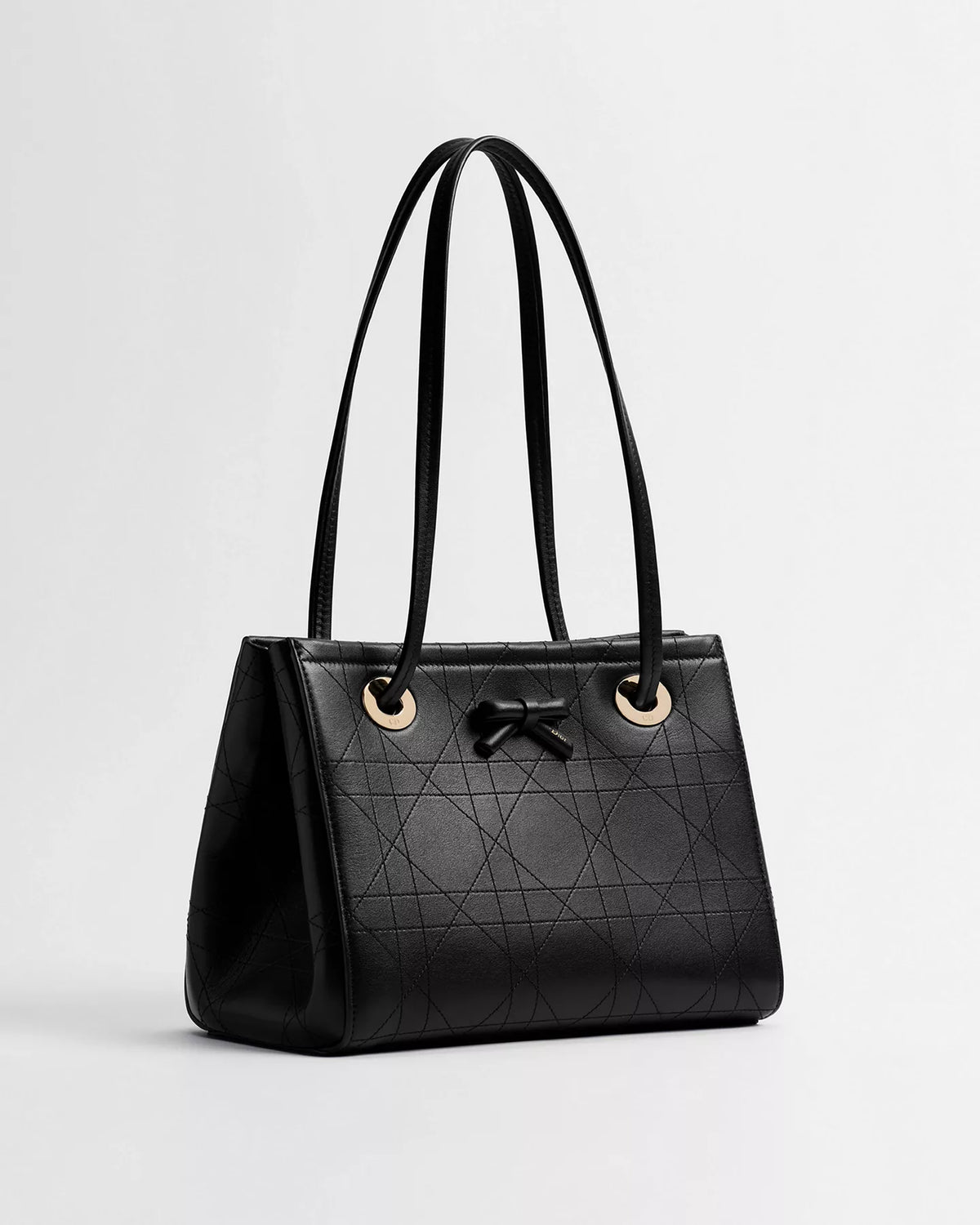 Dior Promenade Small Shopping Bag Black smooth calfskin with Cannage motif