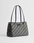 Small Dior Promenade Shopping Bag Blue Dior Oblique Jacquard
