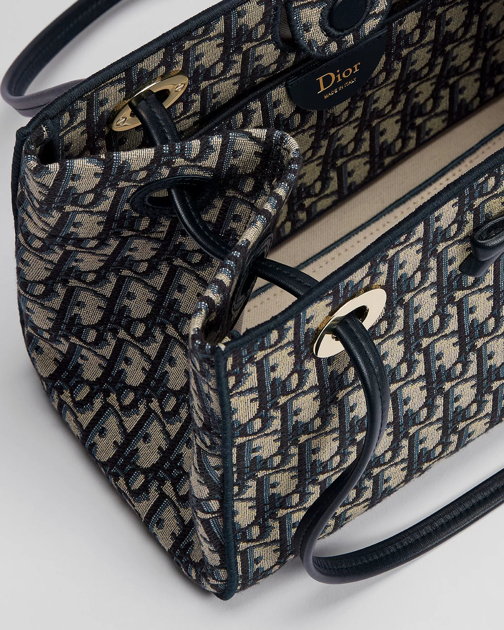 Small Dior Promenade Shopping Bag Blue Dior Oblique Jacquard