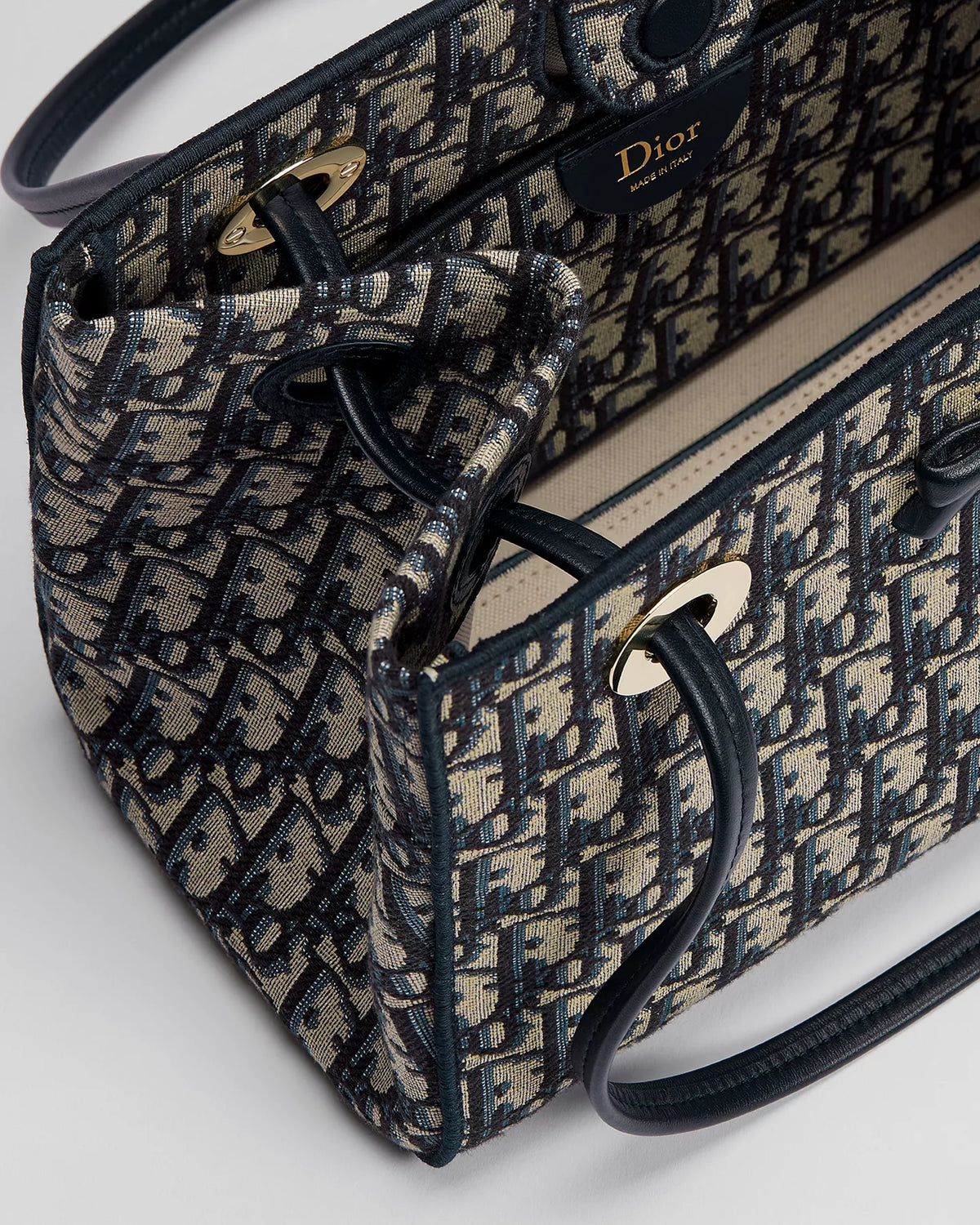 Small Dior Promenade Shopping Bag Blue Dior Oblique Jacquard