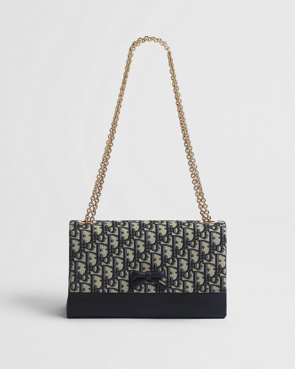 Small Dior Promenade Flap Bag Blue Dior Oblique Jacquard and Smooth Calfskin