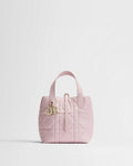 Small Dior Toujours Vertical Tote Bag Rose Tendre Macrocannage Calfskin