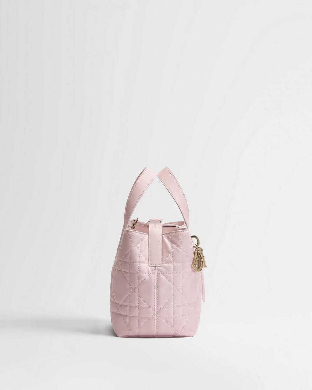 Small Dior Toujours Vertical Tote Bag Rose Tendre Macrocannage Calfskin