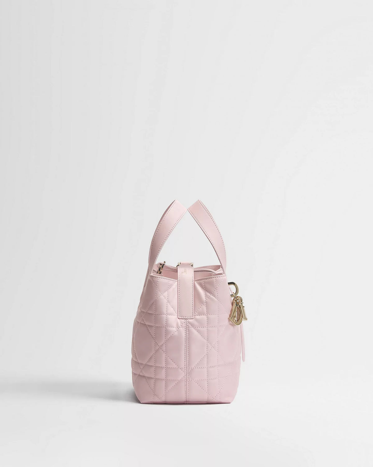 Small Dior Toujours Vertical Tote Bag Rose Tendre Macrocannage Calfskin