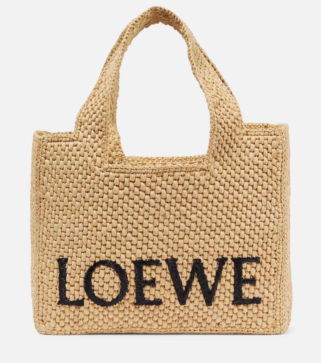 Loewe Paula's Ibiza Small logo raffia top-handle bag