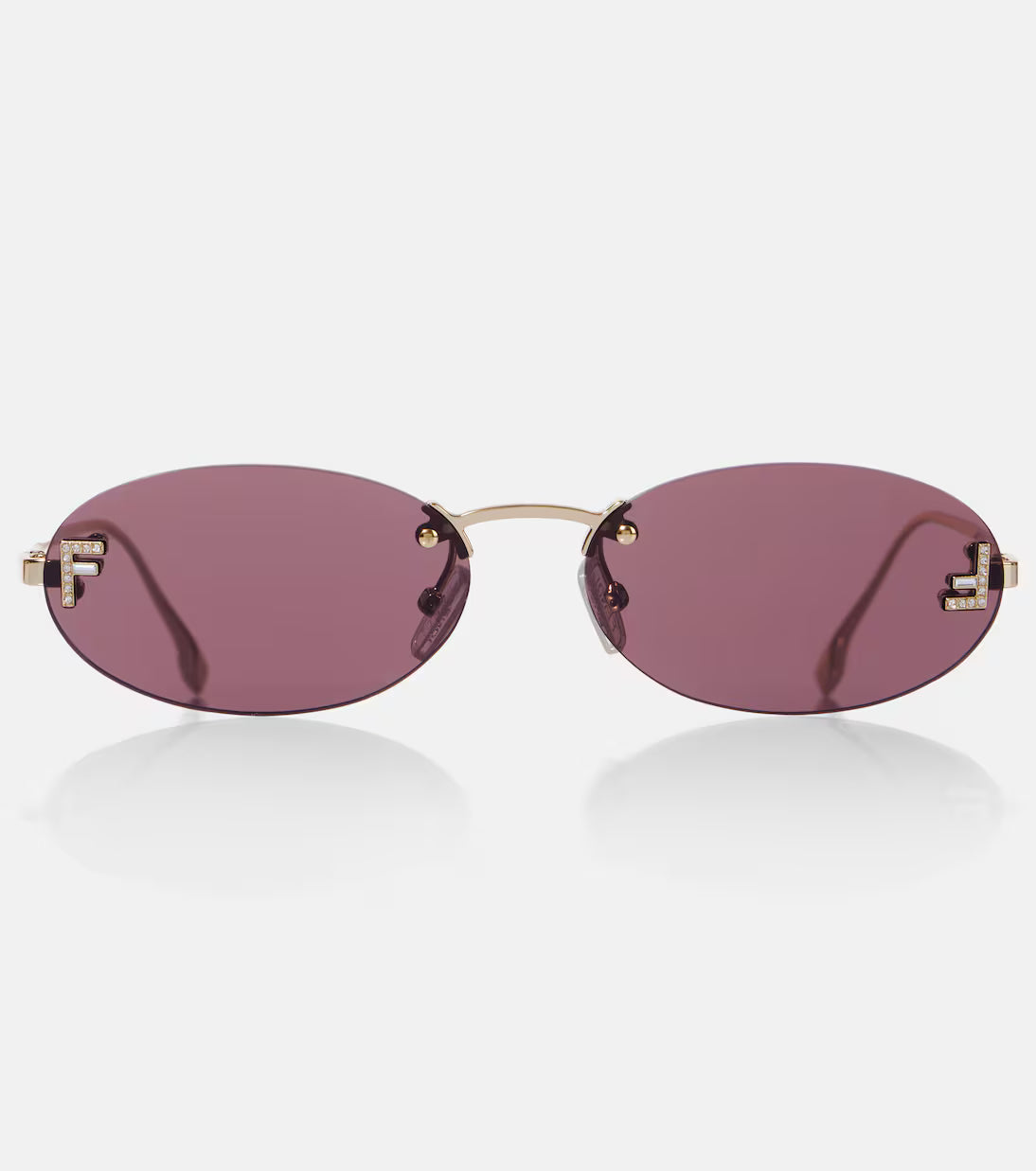 Fendi Fendi First Crystal oval sunglasses