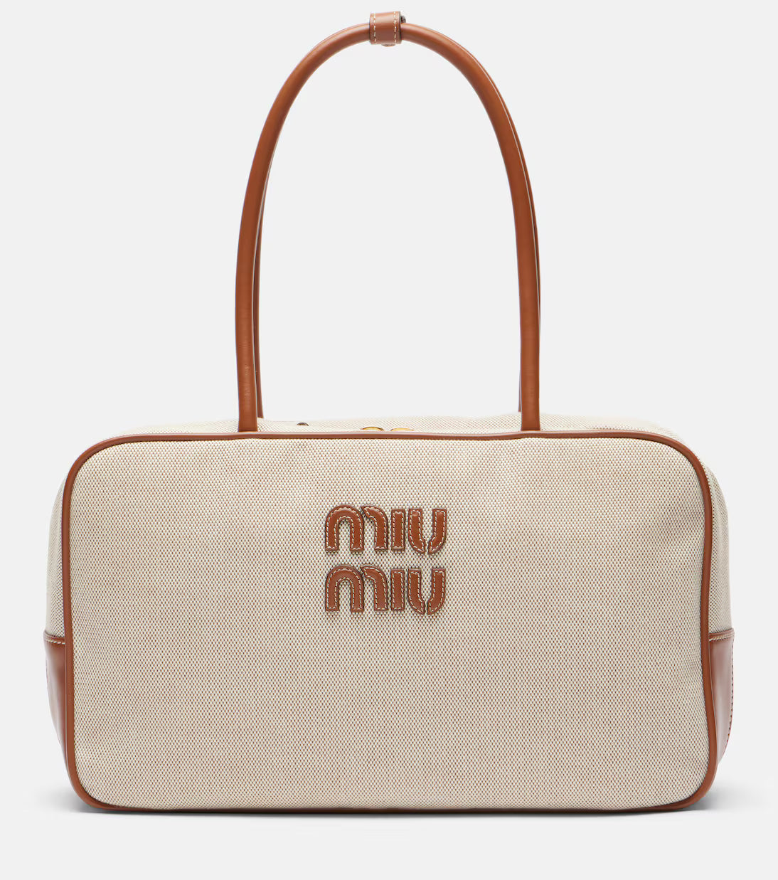 Miu Miu Beau leather-trimmed canvas tote bag