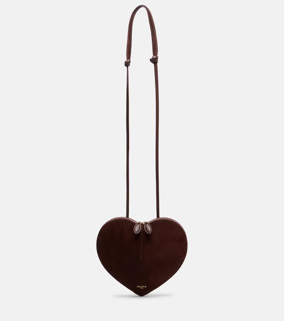 Alaïa Le Cœur Small leather and suede crossbody bag