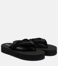 Balenciaga Cushy fringed satin platform thong sandals