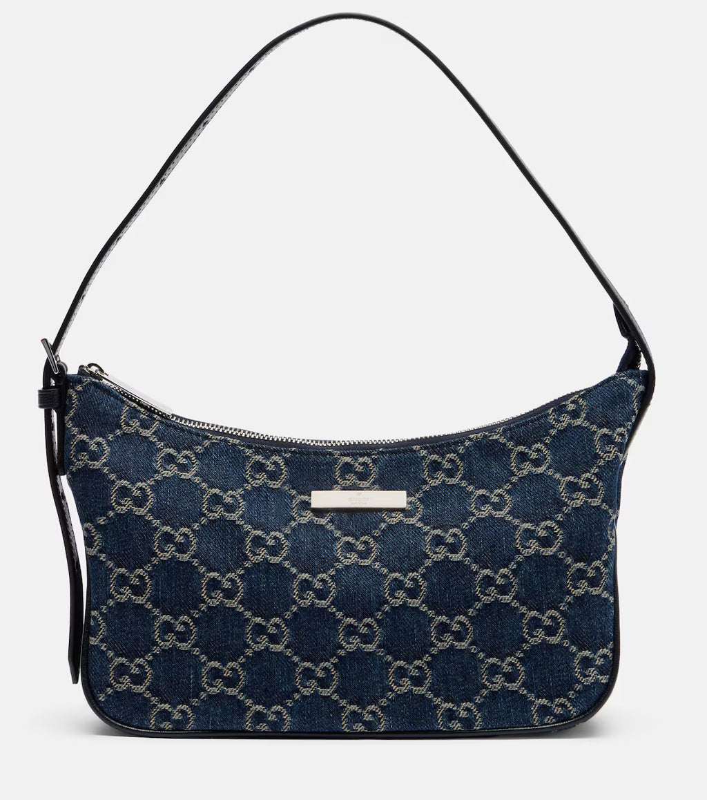 Gucci Lady Lunetta Small GG denim shoulder bag