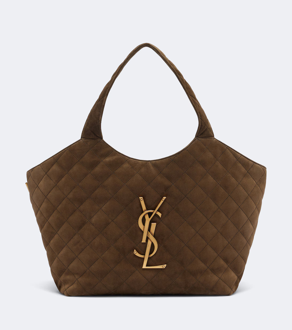 Saint Laurent Icare Medium quilted suede tote bag