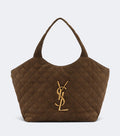 Saint Laurent Icare Medium quilted suede tote bag