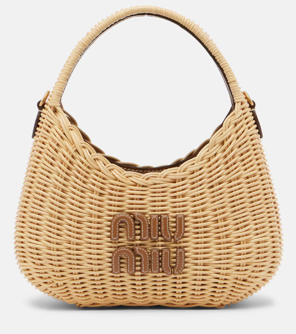Miu Miu Wander wicker top-handle bag