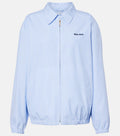 Miu Miu Logo gingham cotton blouson jacket