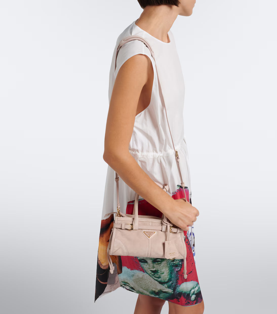 Prada Prada Bonnie Mini suede top-handle bag
