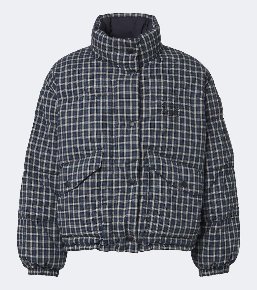 Miu Miu Reversible cotton flannel down jacket