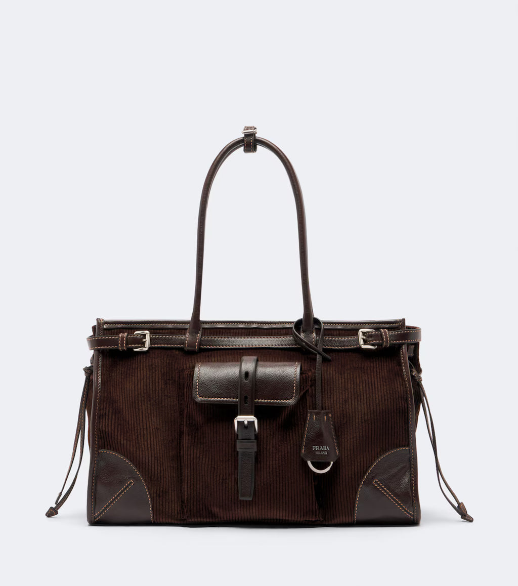 Prada Prada Bonnie Large corduroy shoulder bag
