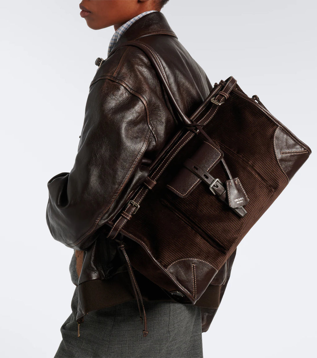 Prada Prada Bonnie Large corduroy shoulder bag