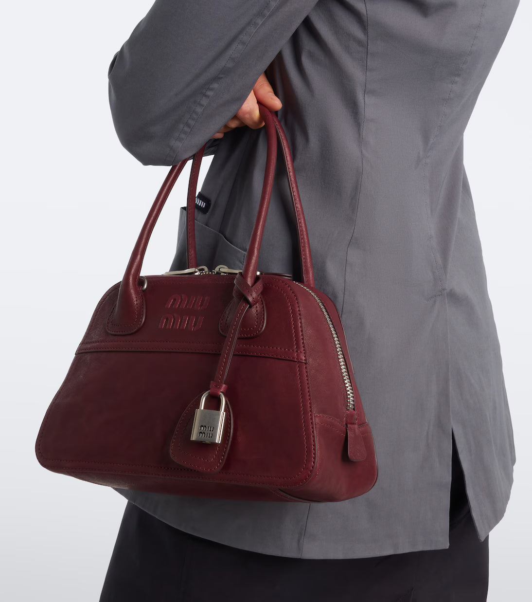 Miu Miu Vivant leather bowling bag