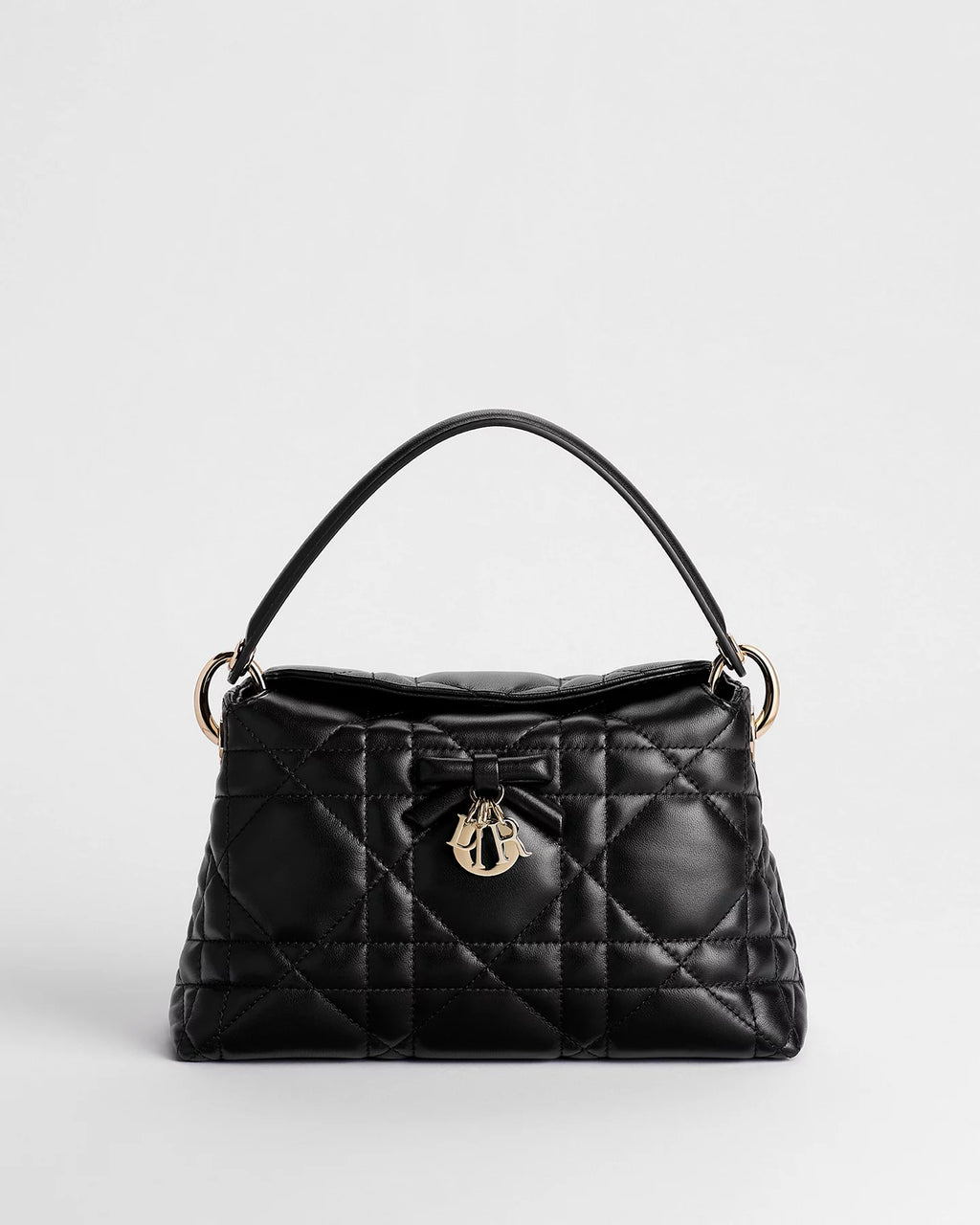 Adiorable Top Handle Mini Bag Black Macrocannage Lambskin