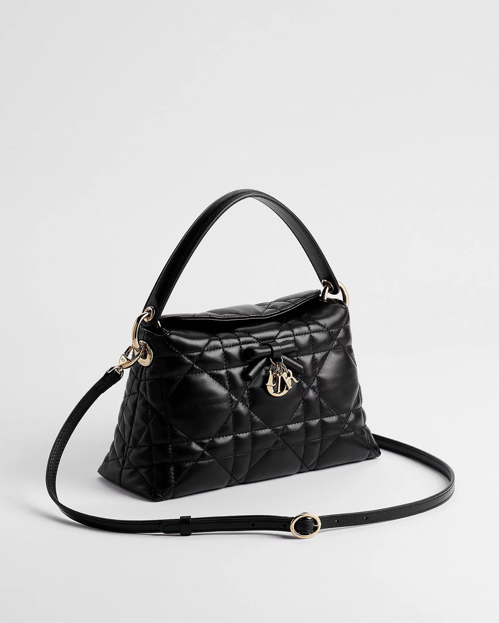 Adiorable Top Handle Mini Bag Black Macrocannage Lambskin